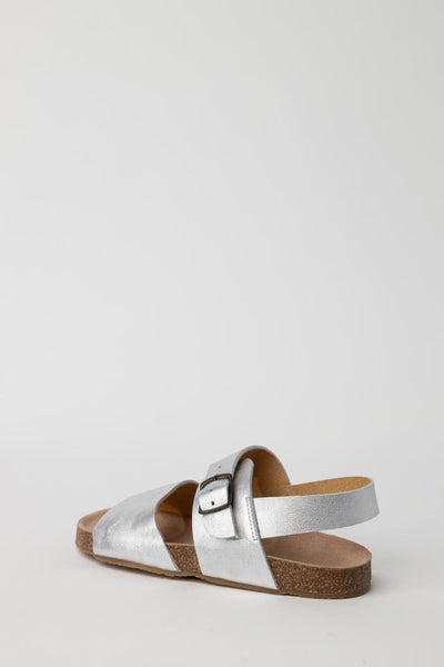 Metallic Leather Sandal with Buckle