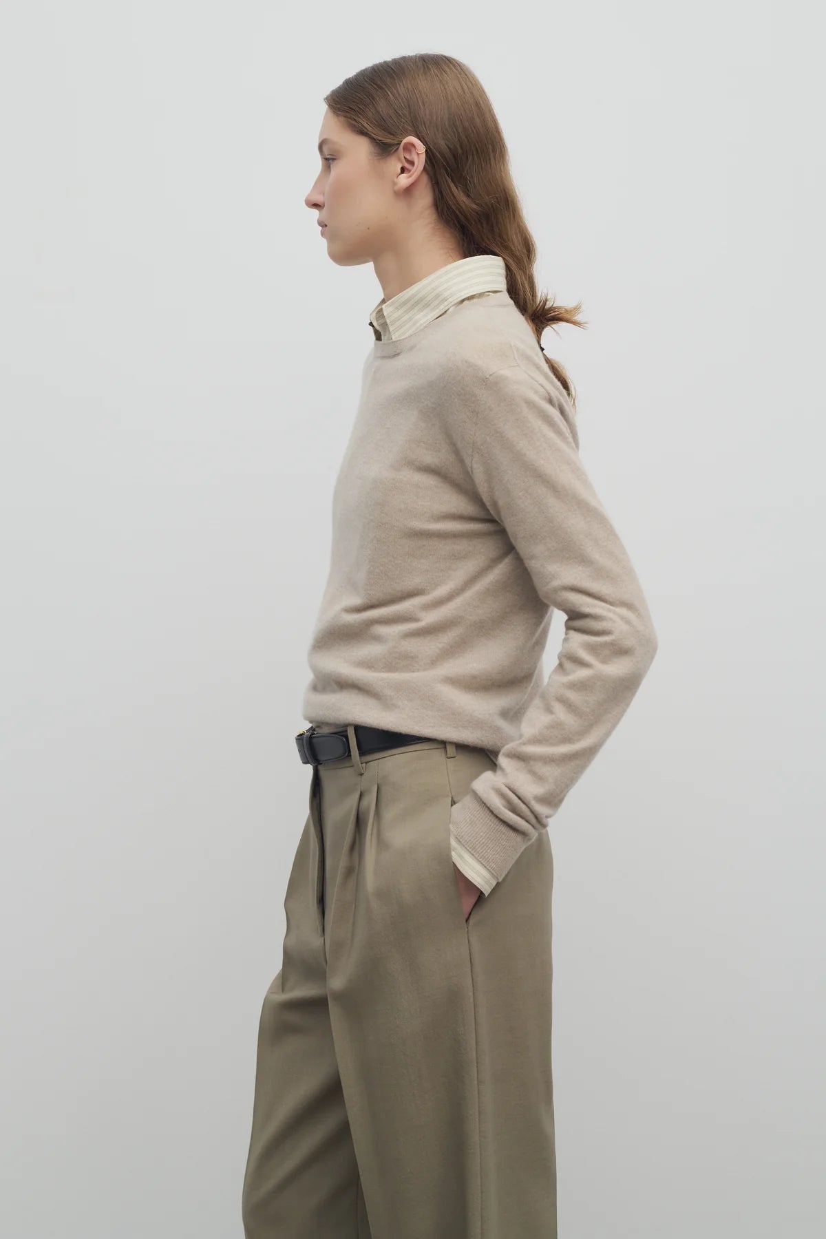 Jazor Sweater in Cashmere - Beige Melange