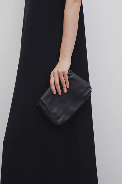 Bourse Clutch Bag in Leather - Black