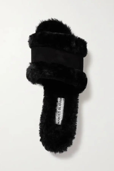 Anacletus Suede And Shearling Slides