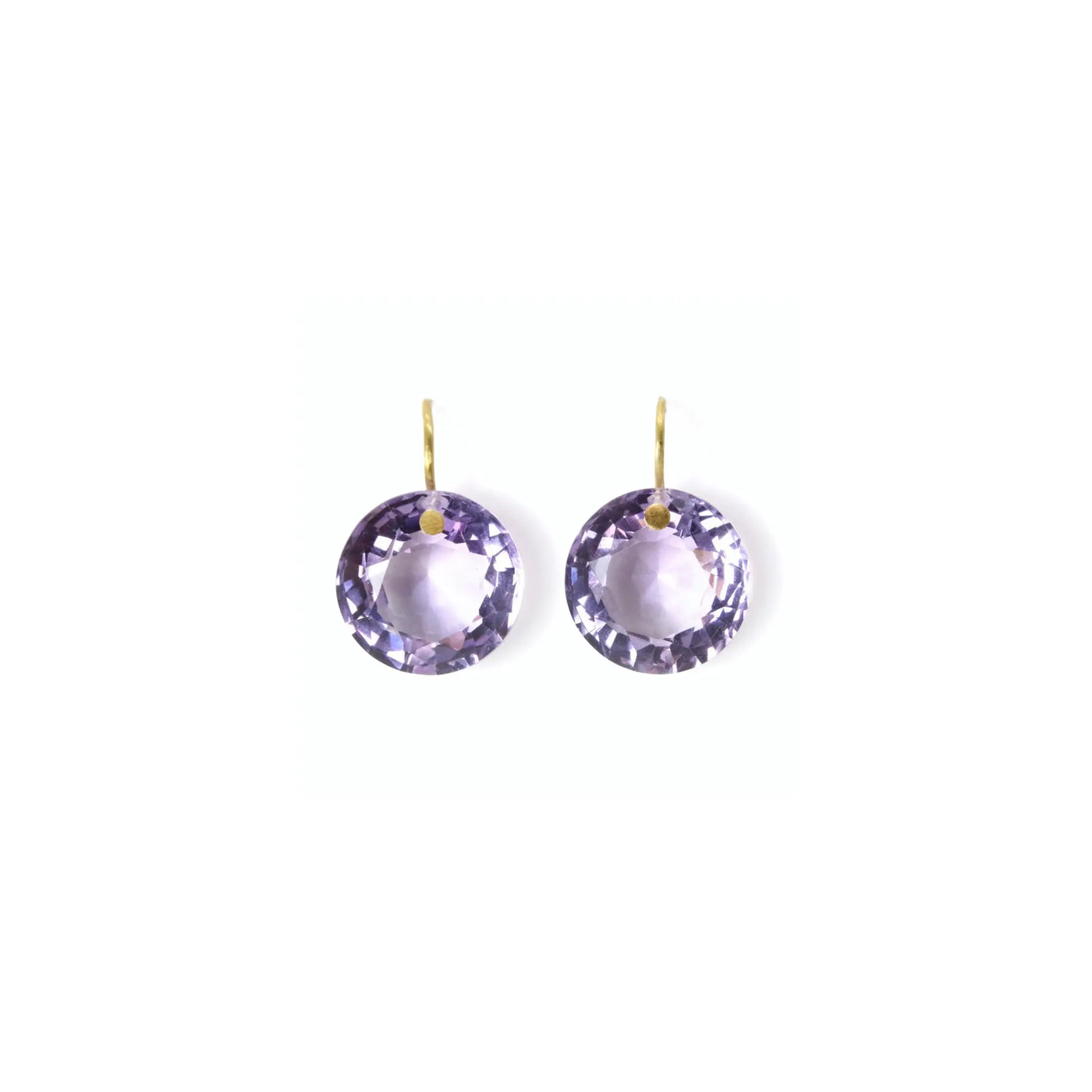 22K Yellow Gold Brilliant Amethyst Earrings