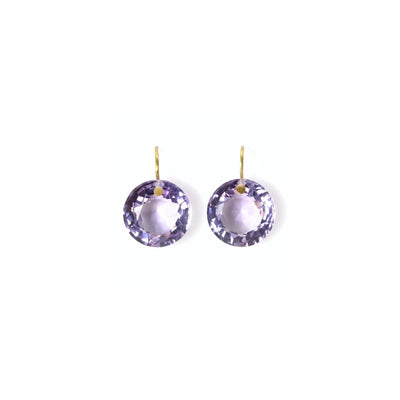 22K Yellow Gold Brilliant Amethyst Earrings