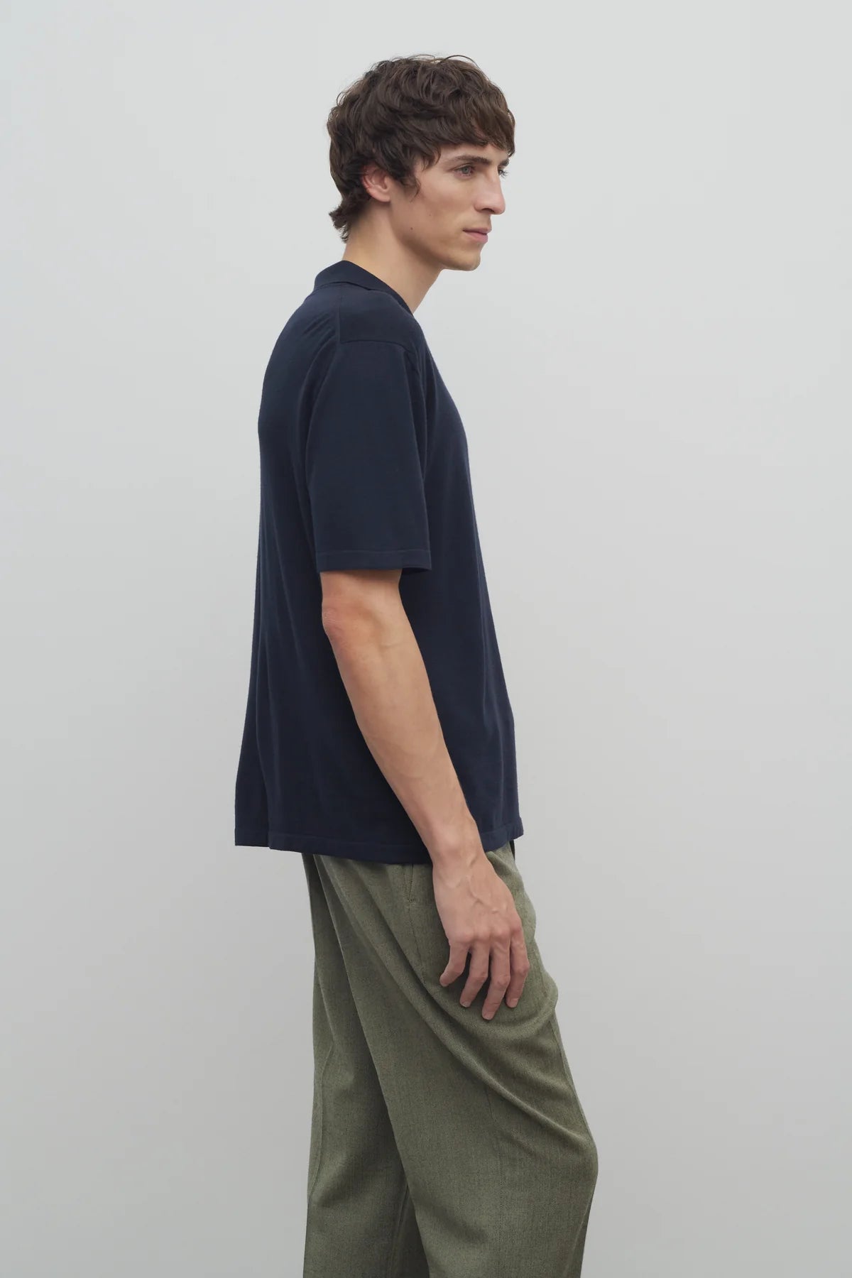 Mauro Top in Wool - Dark Navy