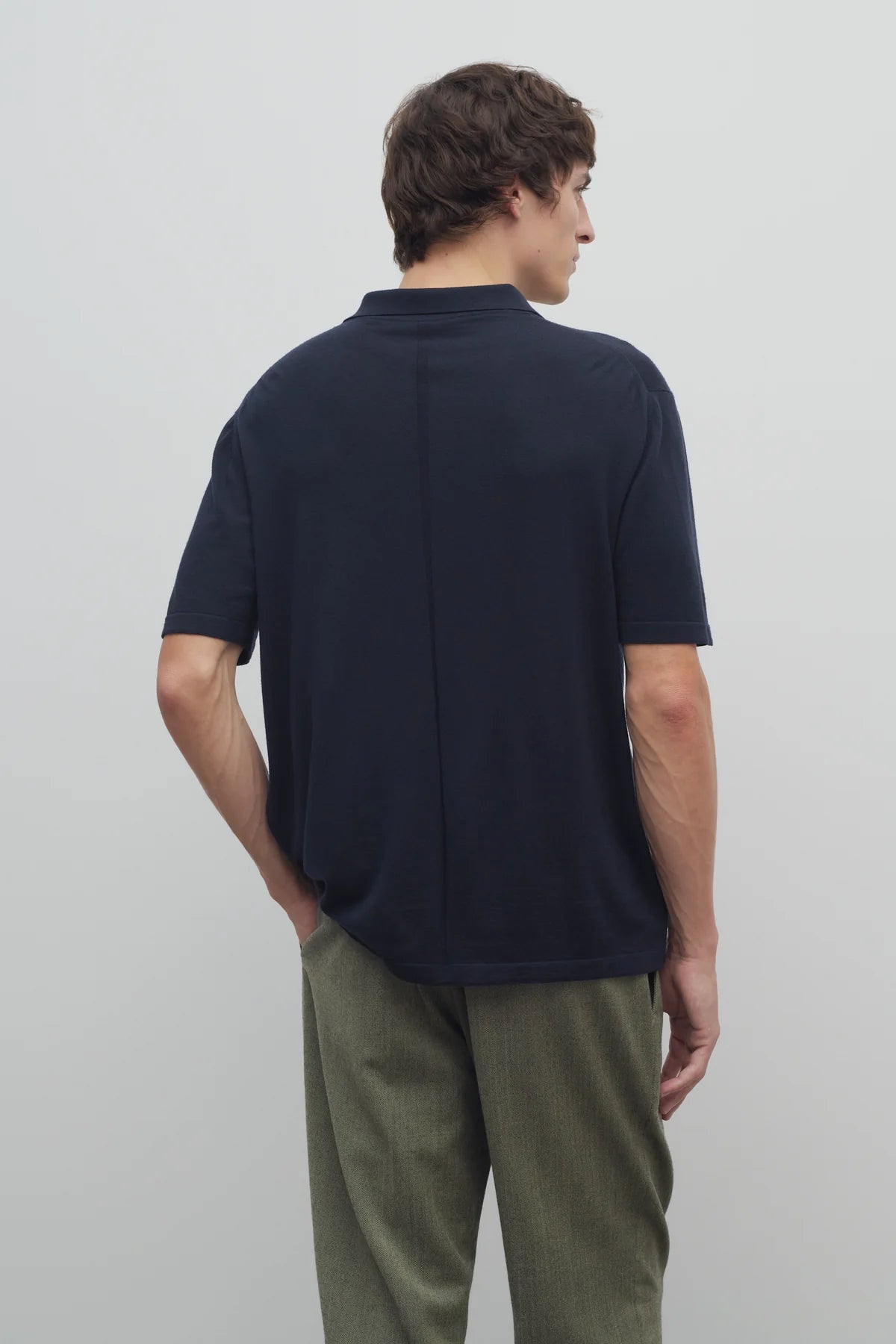 Mauro Top in Wool - Dark Navy