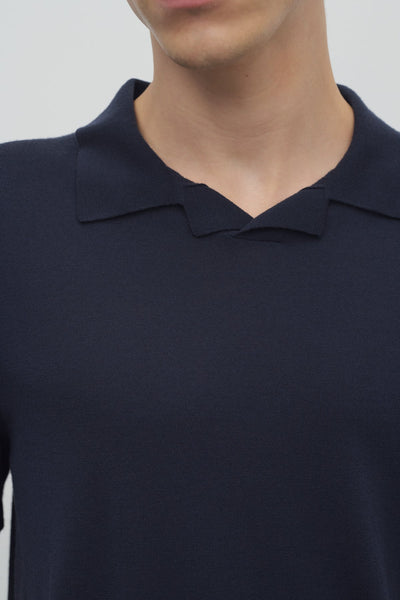 Mauro Top in Wool - Dark Navy