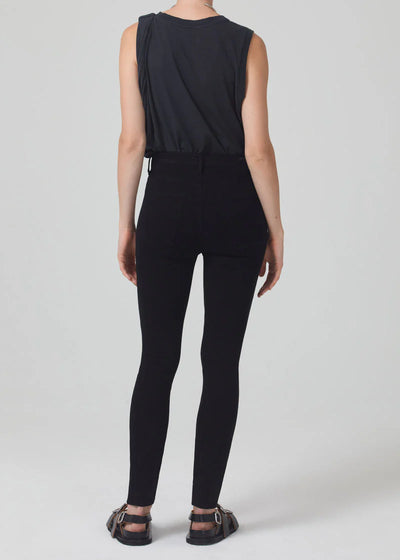 Chrissy High Rise Skinny in Plush Black