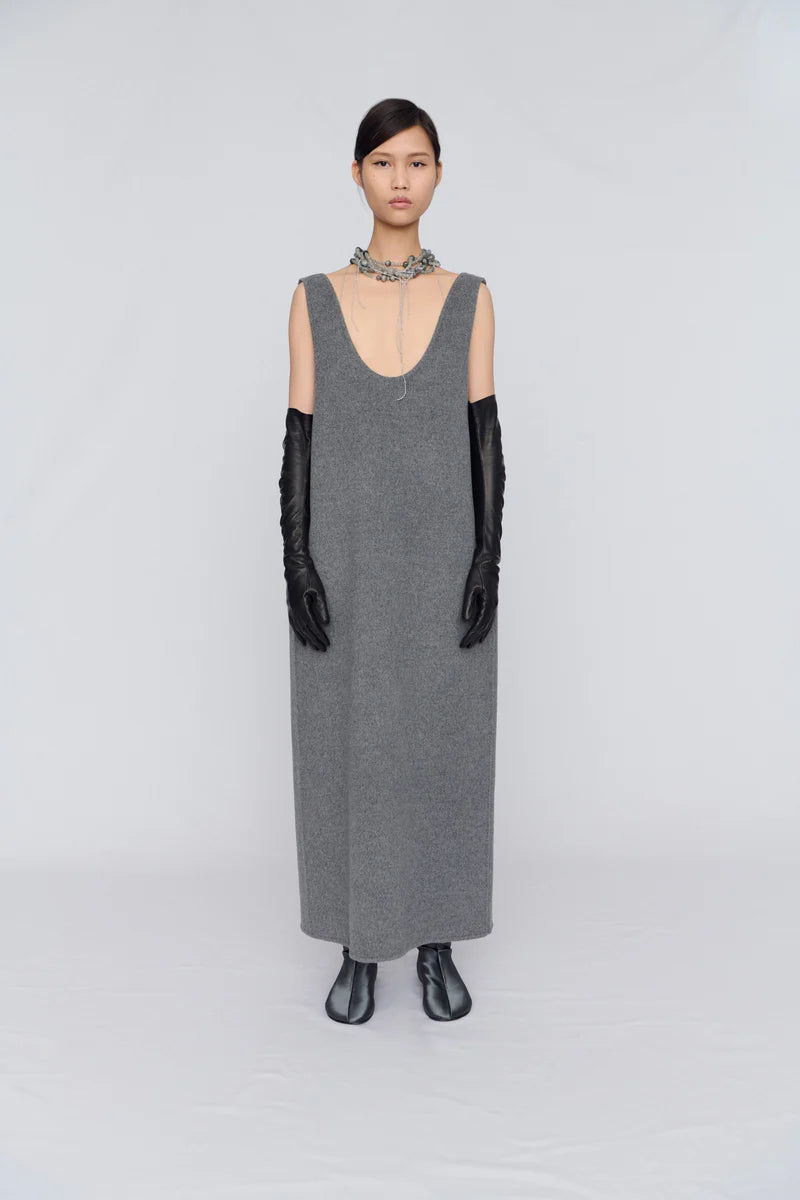 Vest dress in double face wool