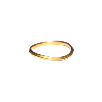 22K Yellow Gold Irregular Oval Bangle 19cm