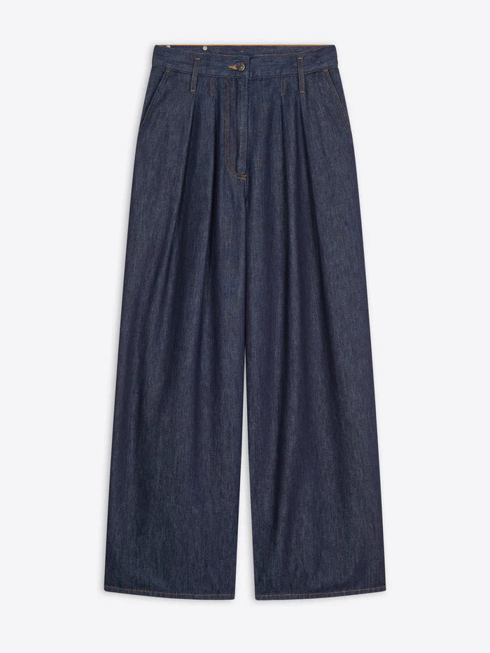 Wide Pleated Jeans