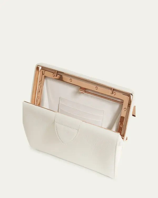 Carrington Clutch in Ivory Textured Leather