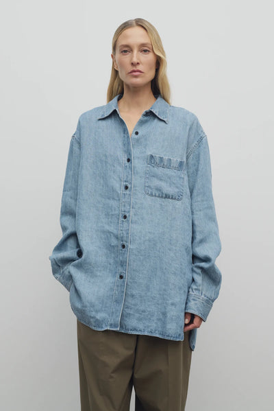 Nesson Shirt in Linen - Bleached