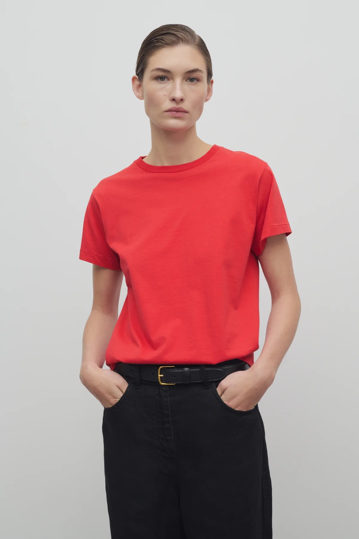 Florie Top in Cotton - Tomato Red