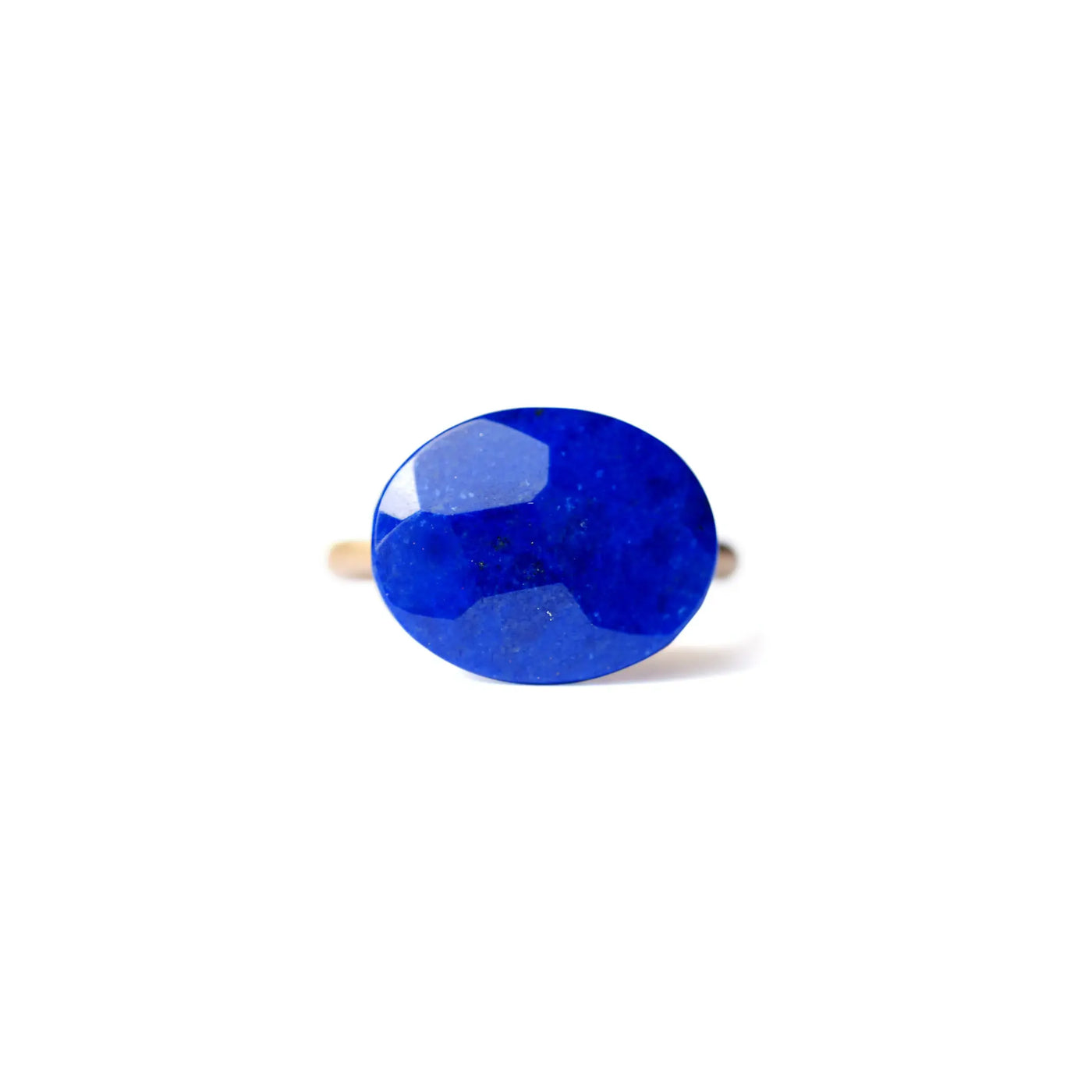 22K Yellow Gold Faceted Cobalt Lapis Lazuli Ring