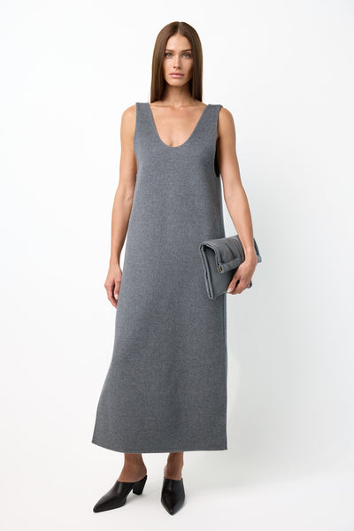 Vest dress in double face wool