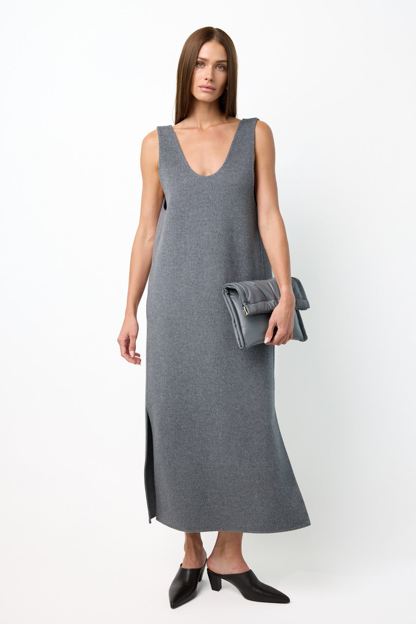 Vest dress in double face wool