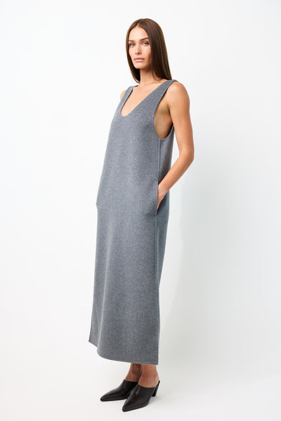 Vest dress in double face wool