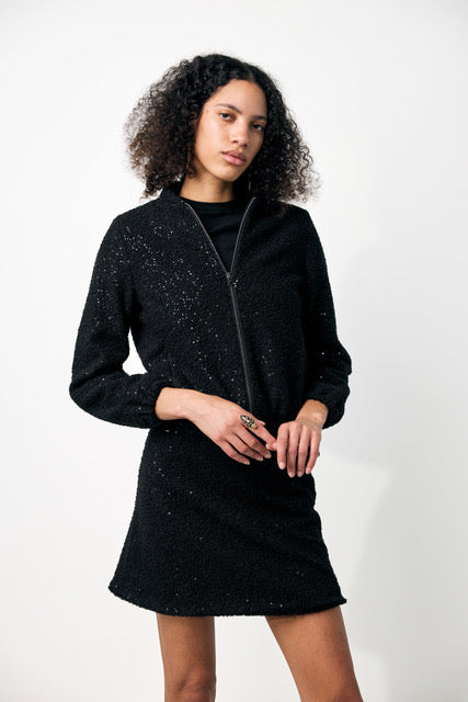 Sequin Knitted Bomber Jacket