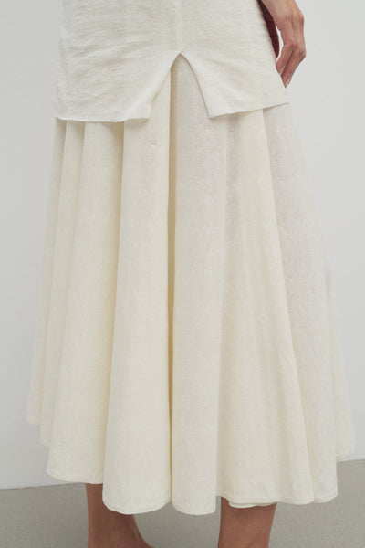 Jaliah Skirt in Cotton and Linen - White