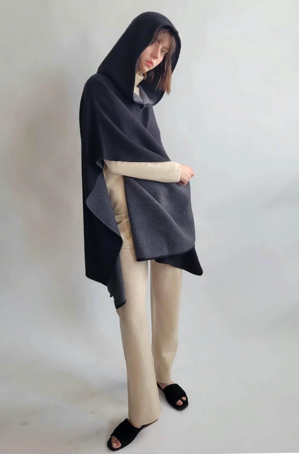 Hooded Reversible Poncho