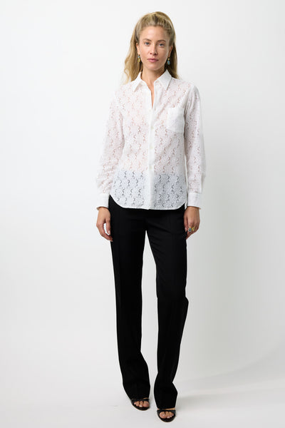 Lace Flower Button Down Blouse