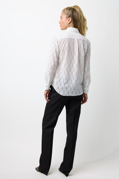 Lace Flower Button Down Blouse