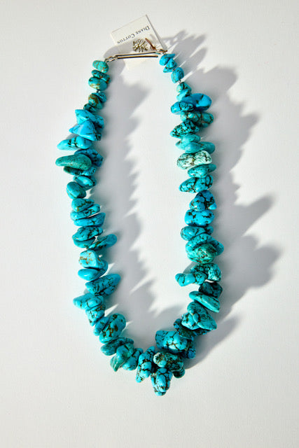 18" Turquoise and Sterling Silver Necklace