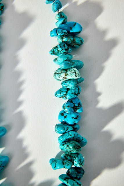 18" Turquoise and Sterling Silver Necklace