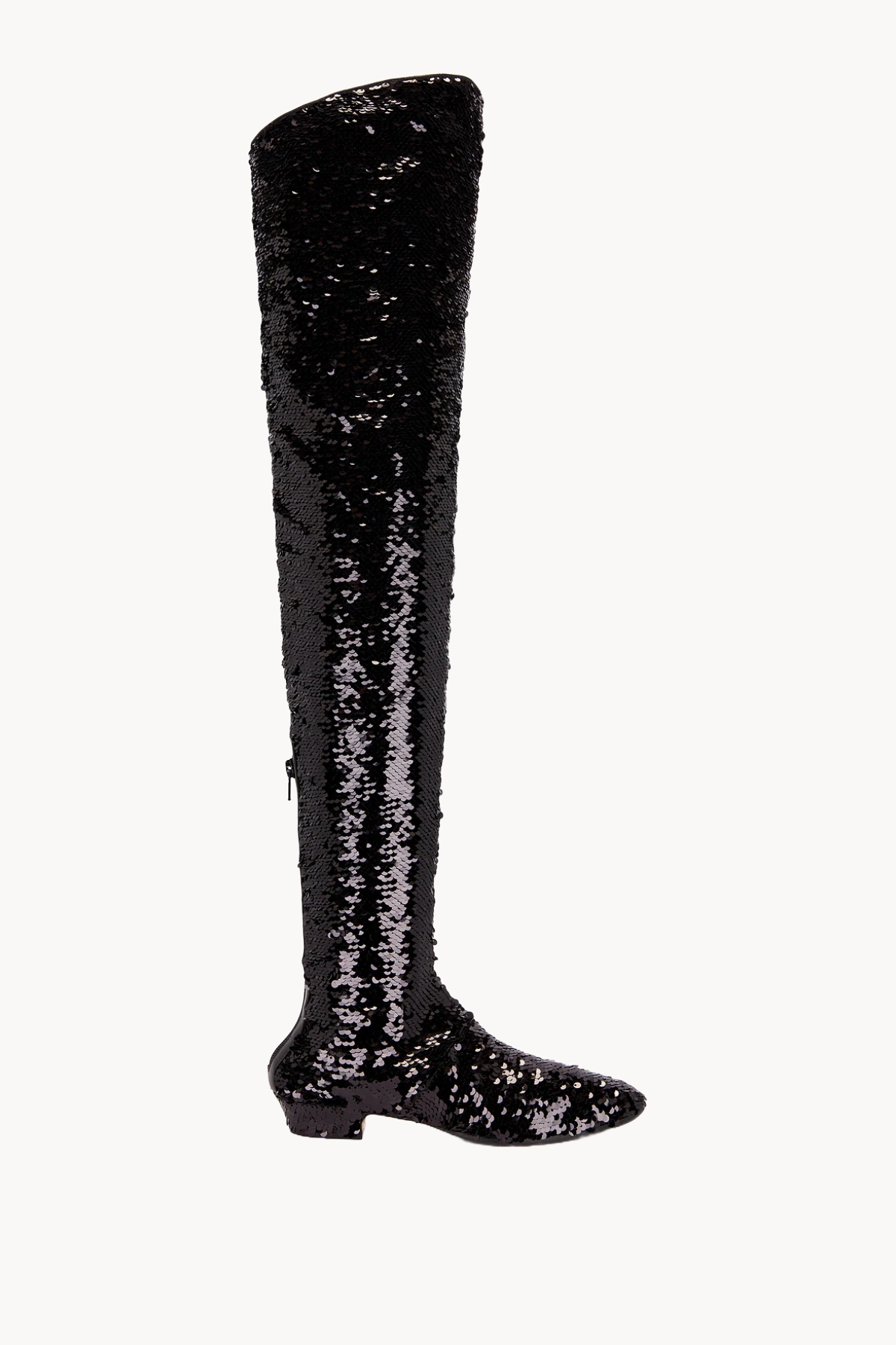 Awar Knee Boot in Black Sequins