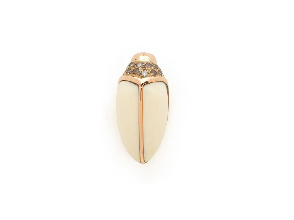 18K Rose Gold Mini Scarab Mammoth Stud Single Earring