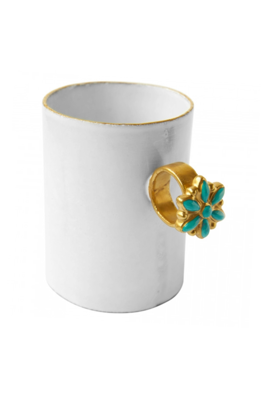 Serena Blue Flower Ring Cup