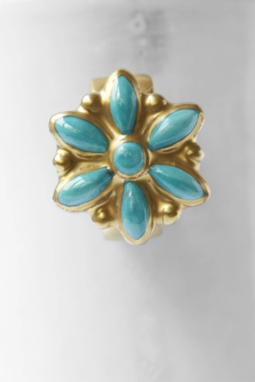 Serena Blue Flower Ring Cup