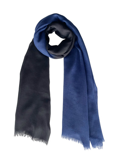 Toosh Lisse Two Tone Stole: Bleu Nuit+ Black