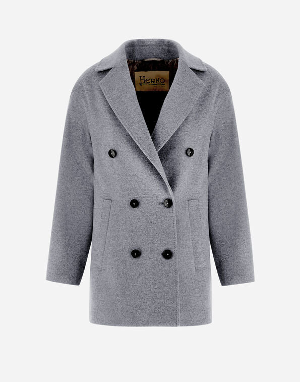 Pea Coat in Luxury Wool and Nylon Ultralight