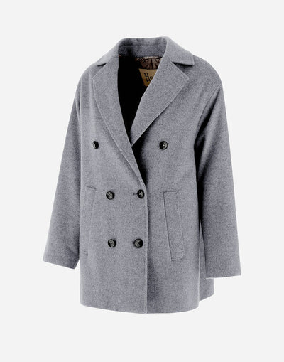 Pea Coat in Luxury Wool and Nylon Ultralight