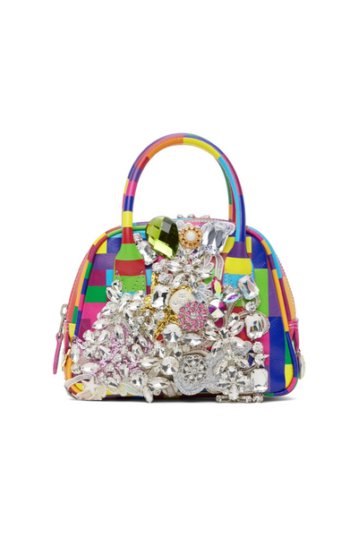 Multicolored Crystal-Cut Bag