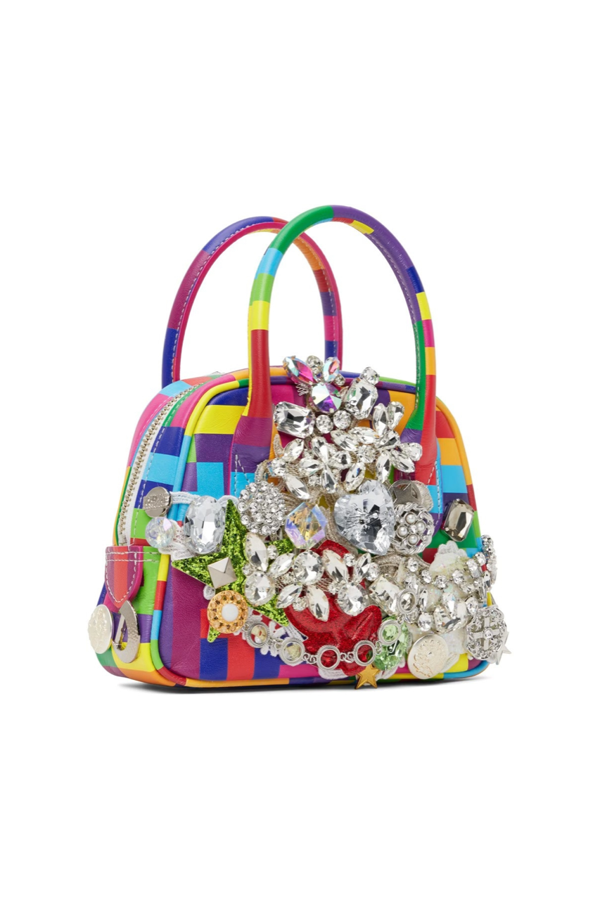 Multicolored Crystal-Cut Bag