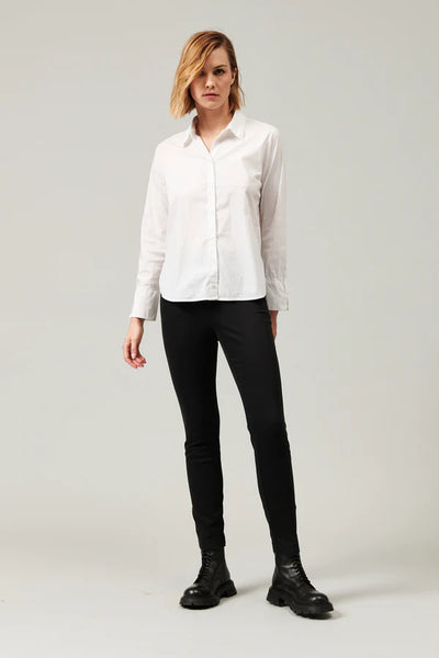 Long shirt in stretch cotton poplin