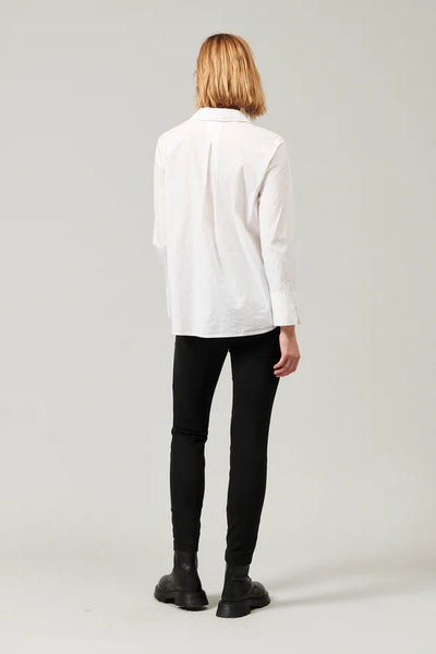 Long shirt in stretch cotton poplin