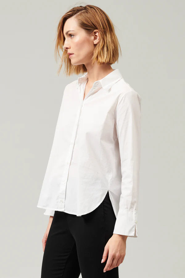 Long shirt in stretch cotton poplin