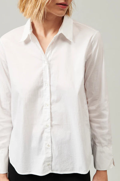 Long shirt in stretch cotton poplin