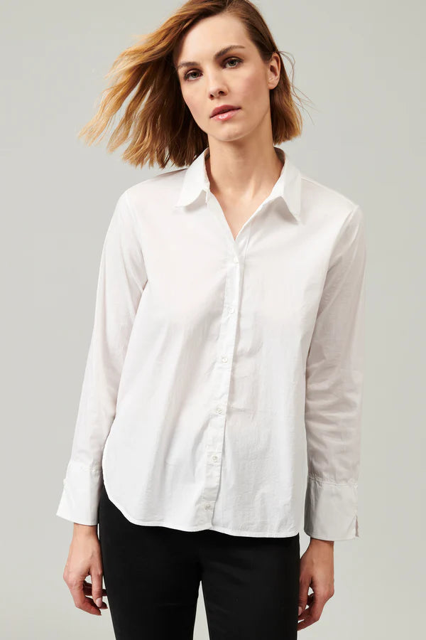 Long shirt in stretch cotton poplin