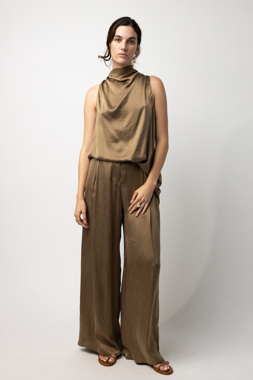 Crepe Satin Full Pants