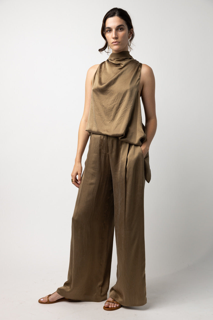 Crepe Satin Full Pants