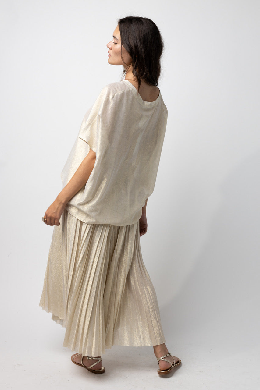 Pleated Pants in Lame