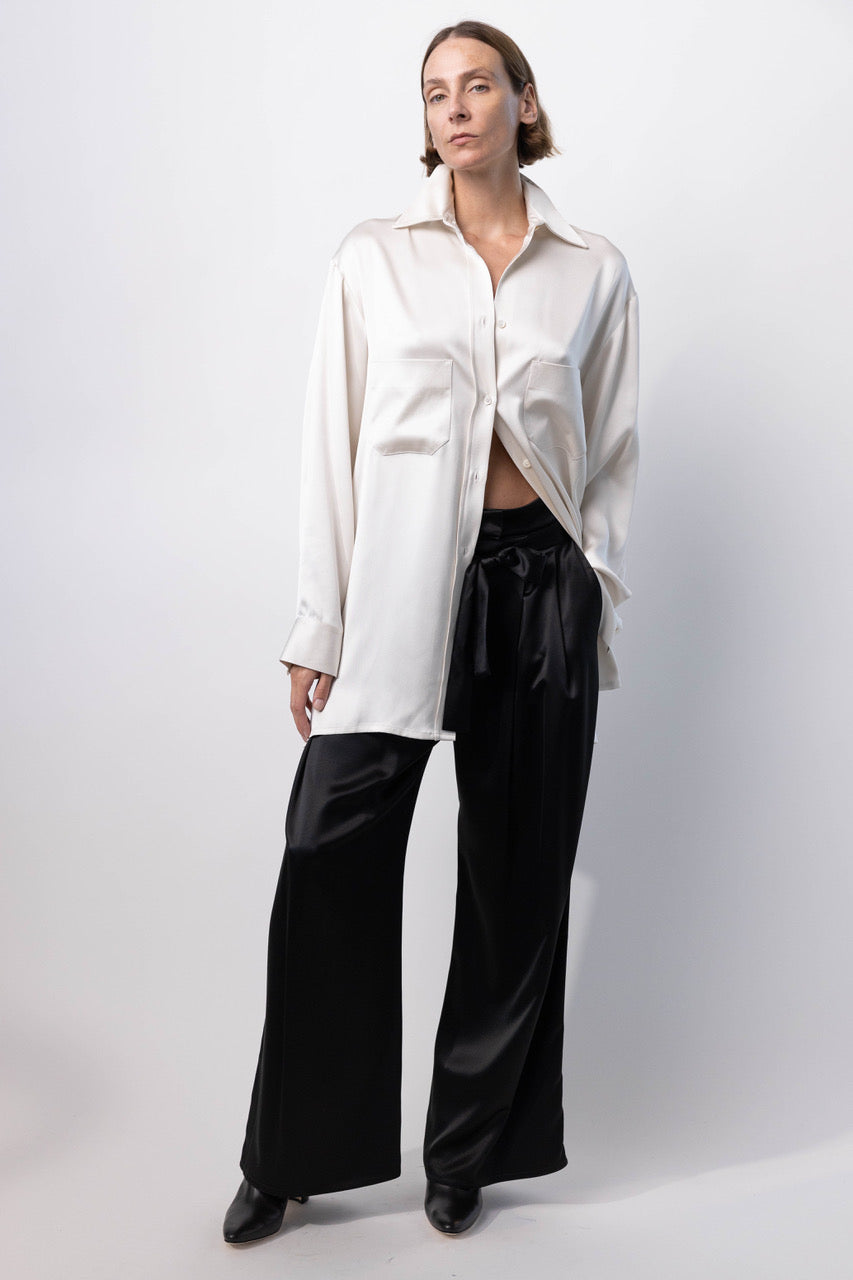 Silk Wide Leg Pants