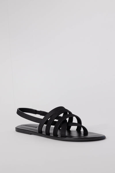 Line Sandal in Grained Leather