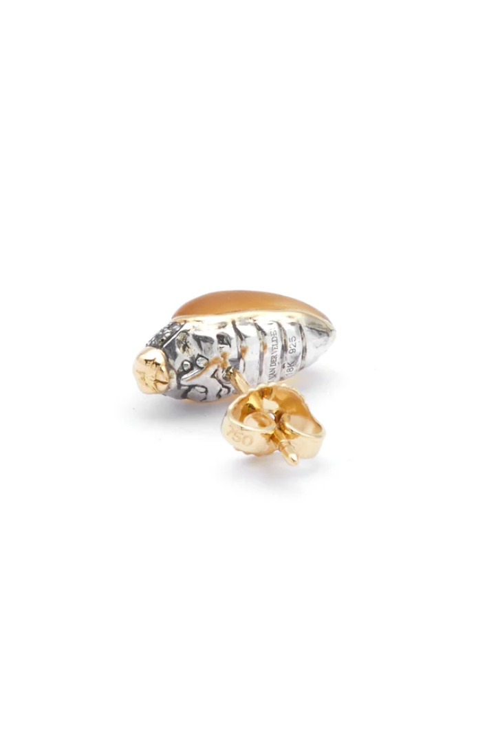 Mini Scarab Citrine Stud