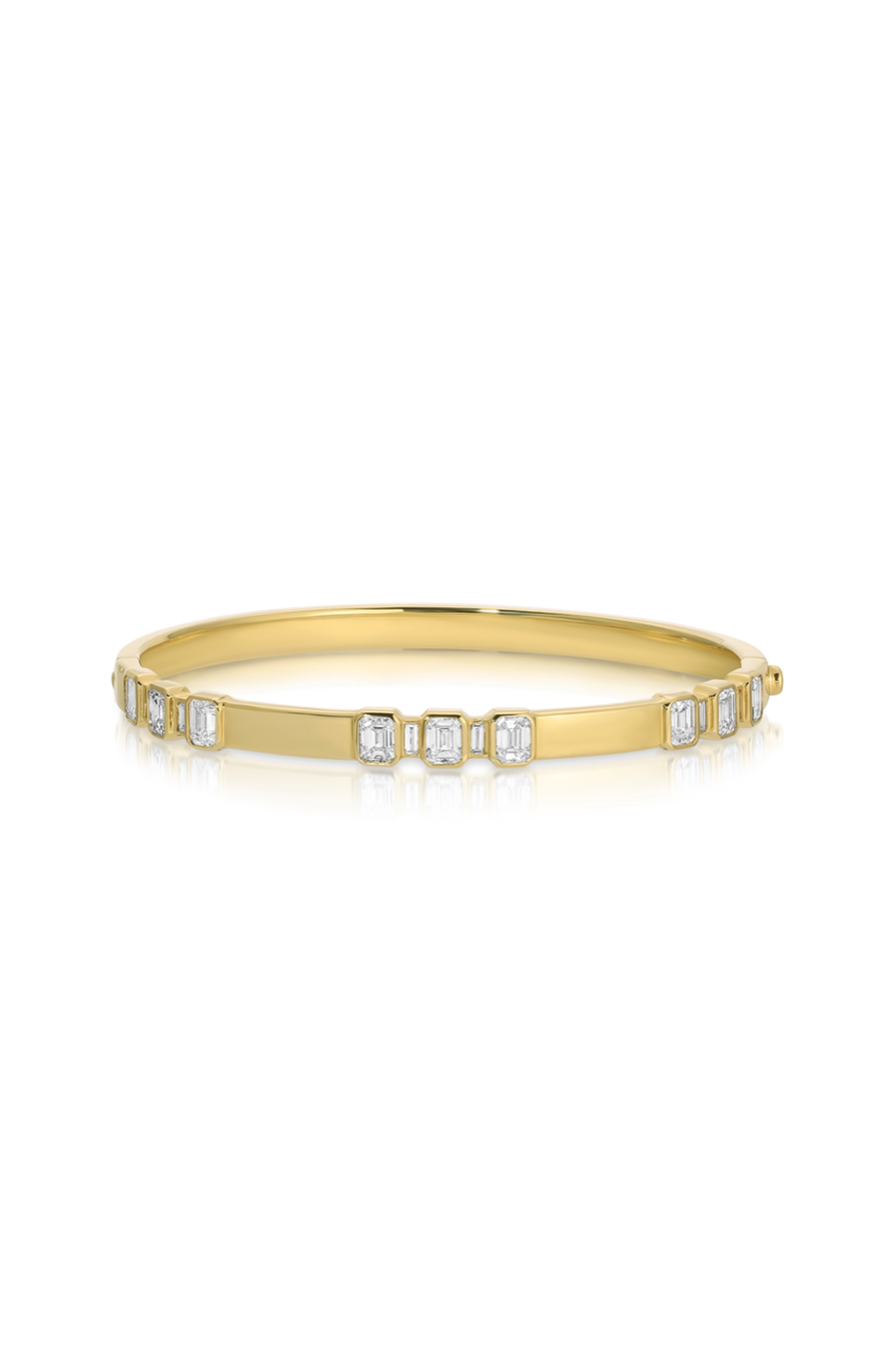 14K Yellow Gold Diamond Bangle