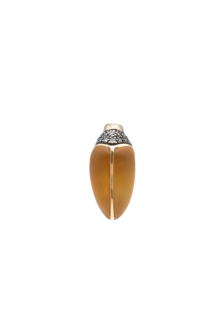 Mini Scarab Citrine Stud