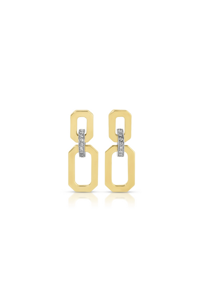 14K Yellow Gold Double Link with Diamonds